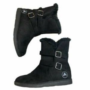 Airwalk Size 9 Black Faux Fur Winter Boots